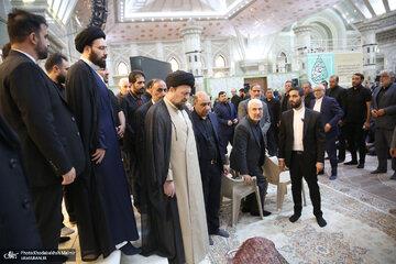 عکس تلخ از اصلاح طلب معروف در کنار تابوت پسر جوانش /سیدحسن خمینی نماز خواند /سیداحمد خمینی هم آمد